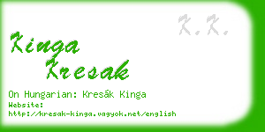 kinga kresak business card